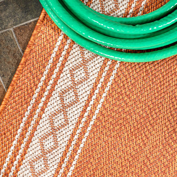Lucia Classic Diamond Border Indoor/outdoor Area Rug